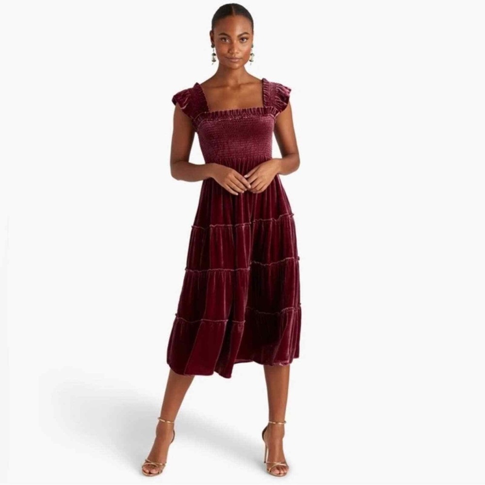 NWT Hill House Home burgundy velvet Ellie nap dress
